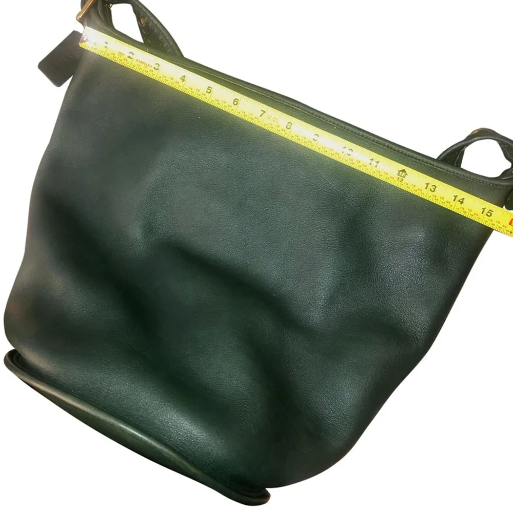 COACH Bottle Green Glove Tanned Leather Duffle Sac XL Bucket Bag 9085 USA COA